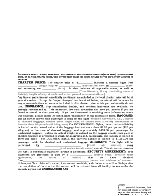 Operator-Participant Charter Flight Contract