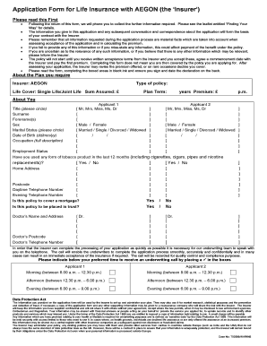 Life Insurance Application Form
