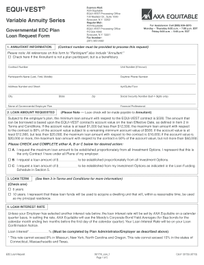 AXA Equitable EDC Loan Request Form