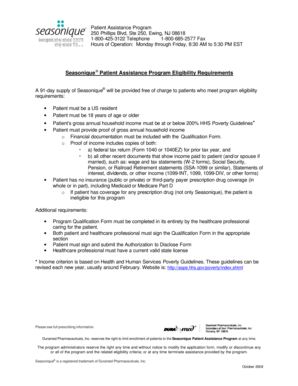 Seasonique Patient Assistance Program Form