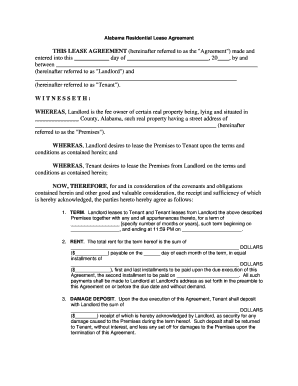 Alabama Residential Lease Agreement