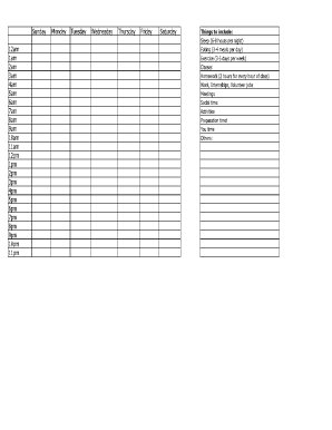 17 day diet food list cycle 1 - 24 Hour Time Planning Sheet - willamette