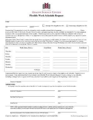 Flexible Work Schedule Request Form