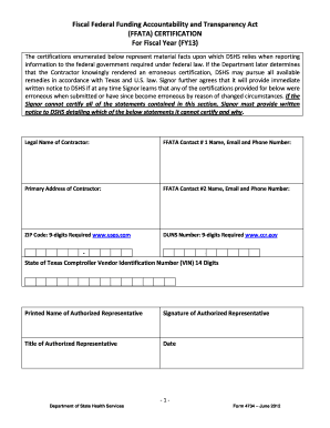FFATA Certification Form