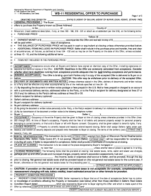 Wisconsin Residential Offer to Purchase