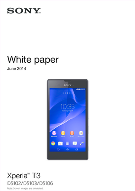 Gradebook pdf - Xperia T3 White paper - Sony