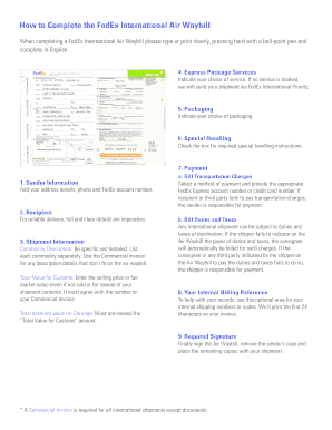 FedEx International Air Waybill