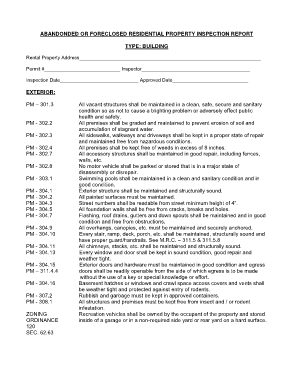 Abandoned Residential Property Inspection Report