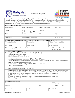 Newborn information sheet - babynet forms