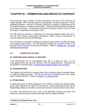 Chapter 35. Termination and Breach of Contract - Oregon.gov - oregon