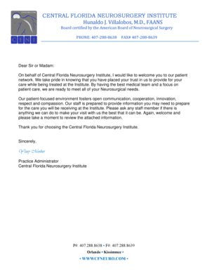 Central Florida Neurosurgery Institute Patient Registration Form