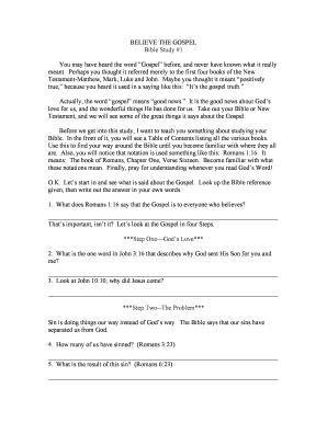 Bible Study Gospel Guide
