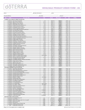 Wholesale Product Order Form