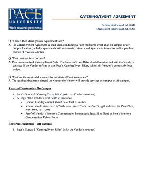 CATERING/EVENT AGREEMENT - pace