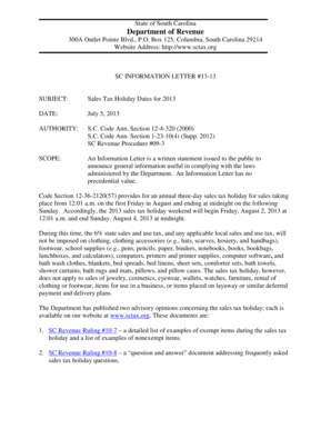 SC Information Letter #13-13 - the South Carolina Department of ... - sctax