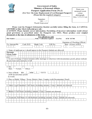 Indian Passport Application Form