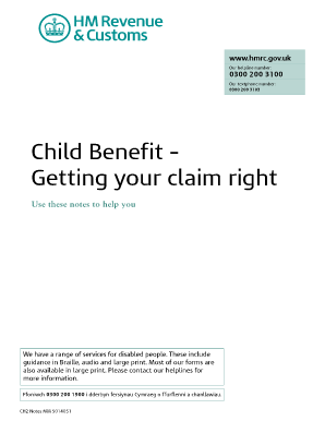 Child Benefit Form Notes Fill Online