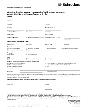 Application for Early Payout of Retirement Savings
