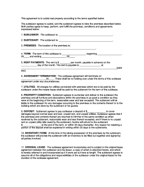 Texas Sublease Agreement