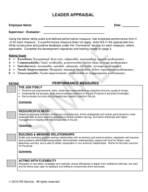 Employee Performance Appraisal Form