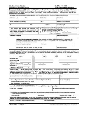 US Employment Eligibility Verification Form