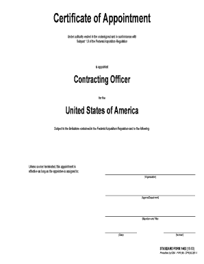 Certificate of Appointment