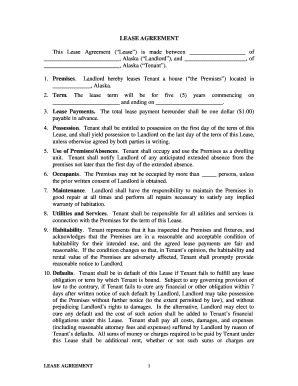 Lease Agreement, form between individuals - bbha