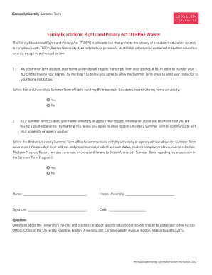 FERPA Waiver Form