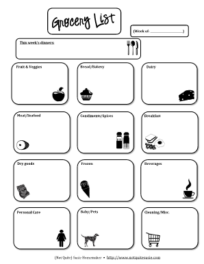 Free Printable Grocery List Template - Not Quite Susie Homemaker