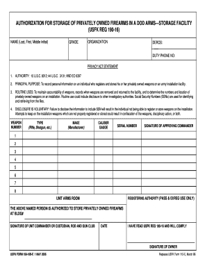 Army weapons card - Korea storage form2