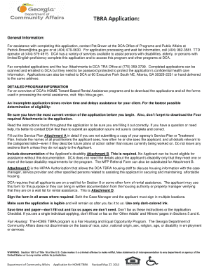 Georgia HOME TBRA Application