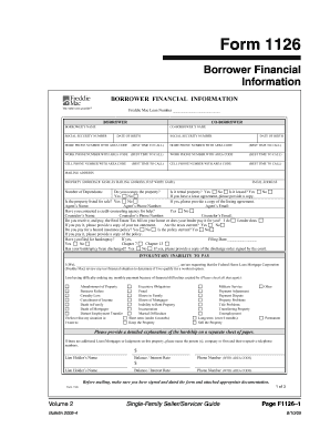 Freddie Mac Borrower Financial Information Form 1126