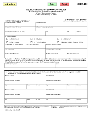 Michigan Workers Compensation Insurance Notice