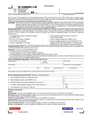 PA Schedule C-EZ Short Form Profit from Business or Profession