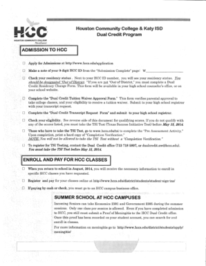 Dual Credit Program Application
