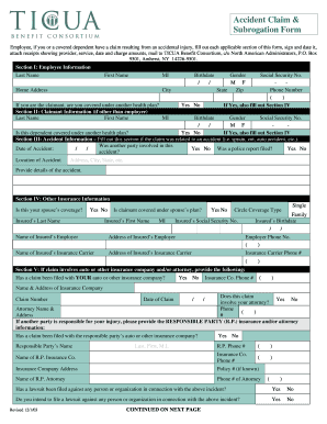 Accident Claim & Subrogation Form