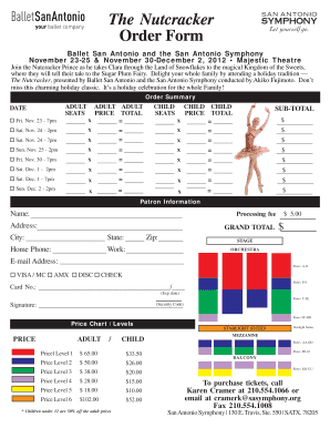 The Nutcracker Ballet Order Form