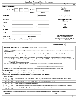 Ohio Substitute Teaching License Application