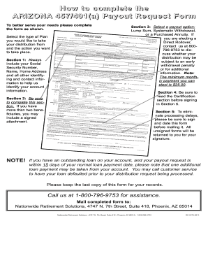 Arizona 457/401(a) Payout Request Form