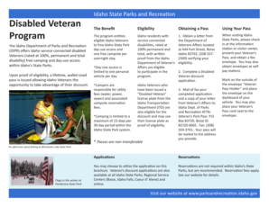 Idaho Disabled Veteran State Park Pass Application