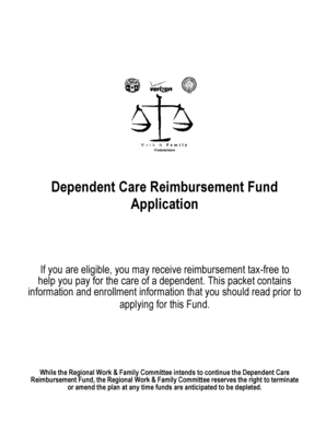 Dependent Care Reimbursement Fund Application
