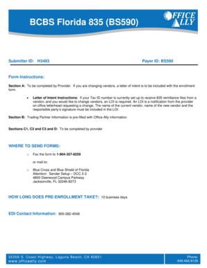 BCBS Florida 835 ERA Request Form