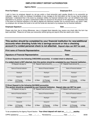 Employee Direct Deposit Authorization