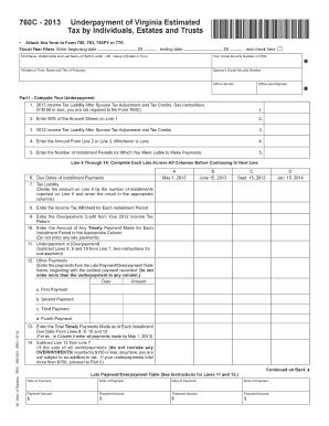 Virginia Estimated Tax Underpayment Form 760C