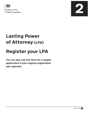 Lasting Power of Attorney Registration Form
