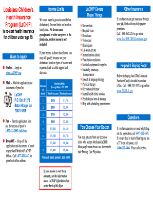 Louisiana Children's Health Insurance Program Application