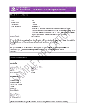 QTAC University Application Form