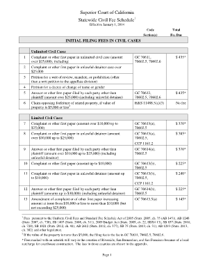 Fillable Online santacruzcourt Civil Fee Schedule Superior Court Fillable Online santacruzcourt Civil Fee Schedule Superior Court
