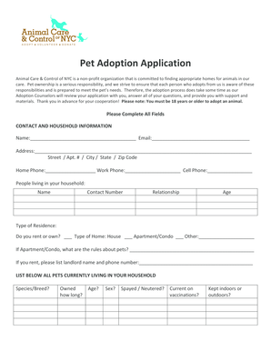 Pet Adoption Application