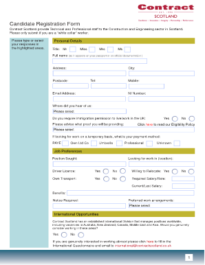 Candidate Registration Form